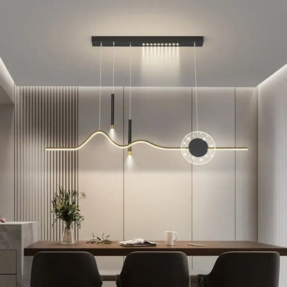 Modern wave white led pendant light dining room with sphere bulb