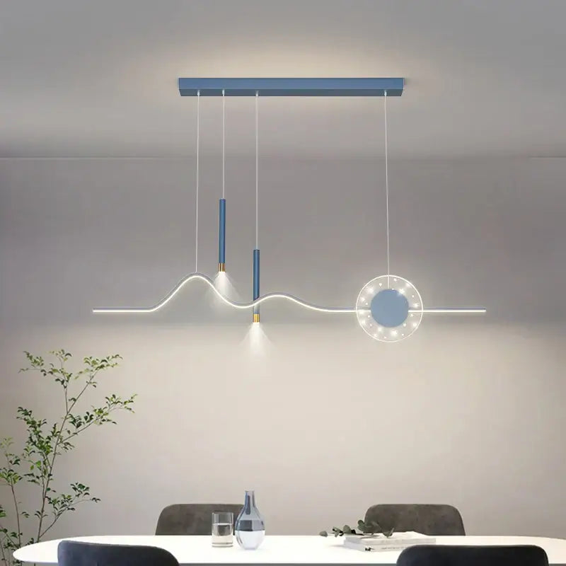 Modern wave white led pendant light dining room with sphere bulb