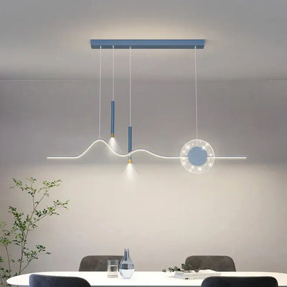 Modern wave white led pendant light dining room with sphere bulb