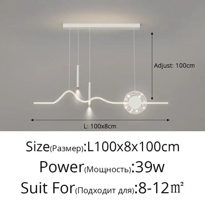 Modern wave white led pendant light dining room with sphere bulb