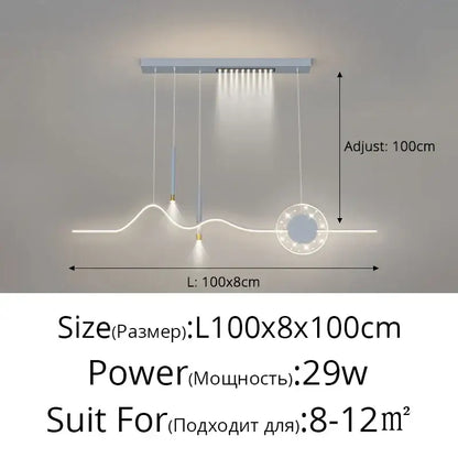 Modern wave white led pendant light dining room with sphere bulb