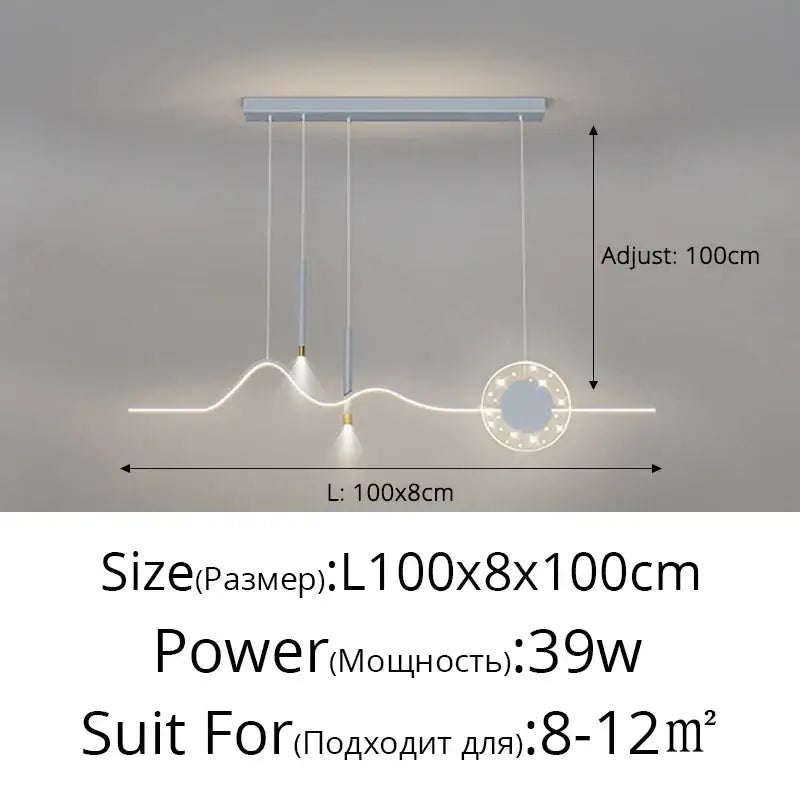 Modern wave white led pendant light dining room with sphere bulb