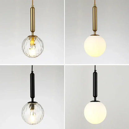 Modern textured glass led pendant lights brass & black dining room