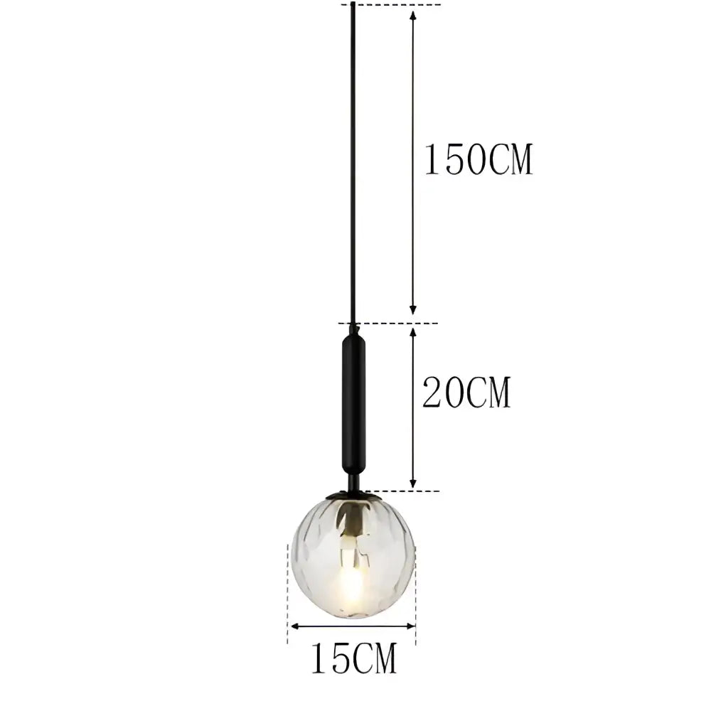 Modern textured glass led pendant lights brass & black dining room