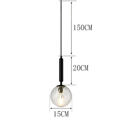 Modern textured glass led pendant lights brass & black dining room