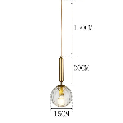 Modern textured glass led pendant lights brass & black dining room