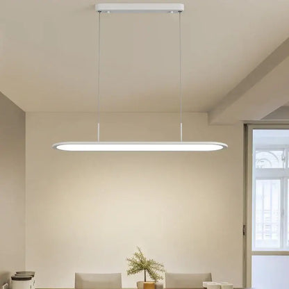 Modern black oval led pendant light for dining room