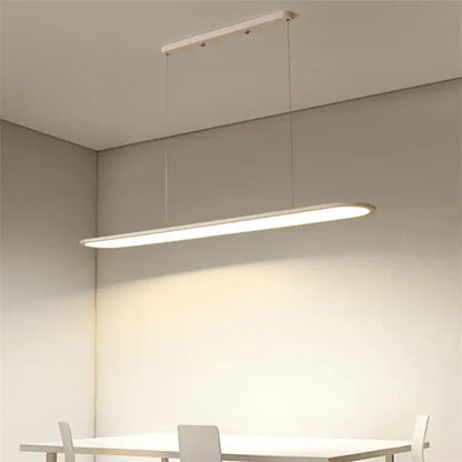 Modern black oval led pendant light for dining room