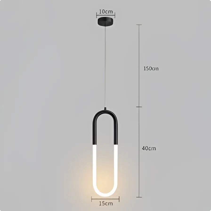 Modern gold u shaped led pendant lights bedroom hanging lamp