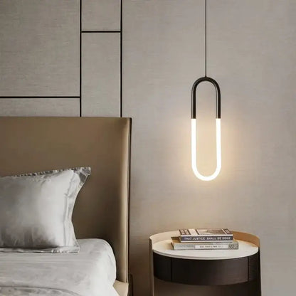 Modern gold u shaped led pendant lights bedroom hanging lamp