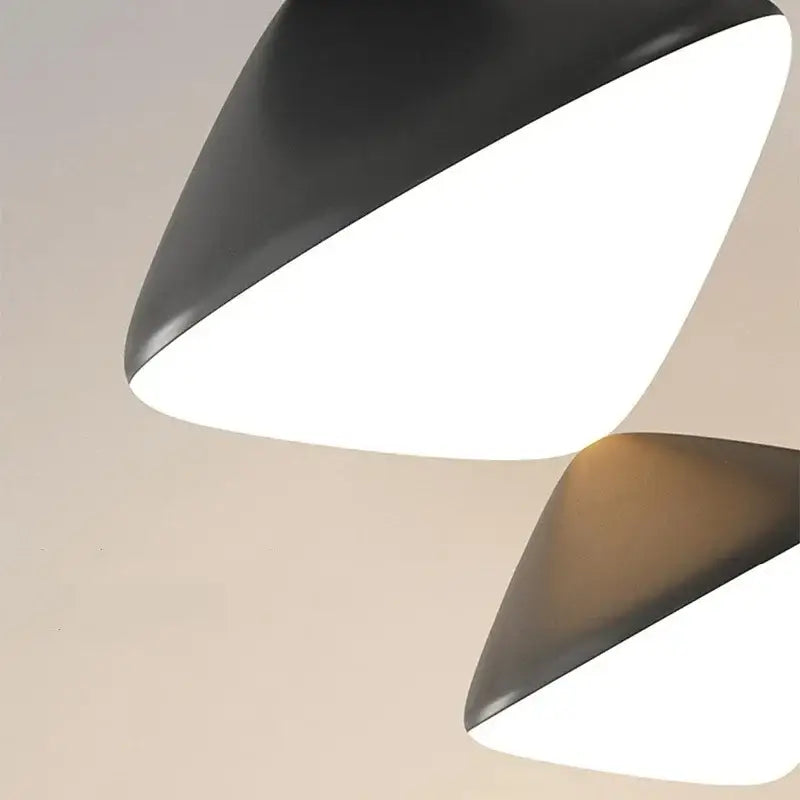 Modern geometric black & white led pendant lights bedroom