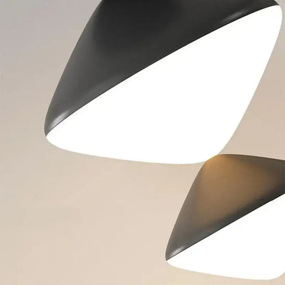Modern geometric black & white led pendant lights bedroom