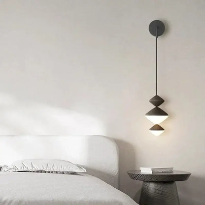 Modern geometric black & white led pendant lights bedroom