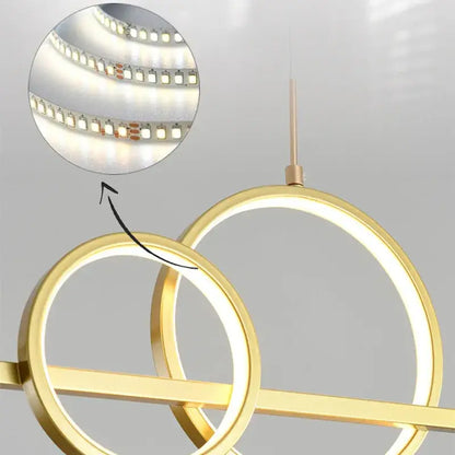 Modern black & gold geometric led pendant lights kitchen chandelier