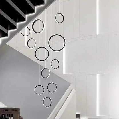 Modern golden circular led pendant lights for dining room