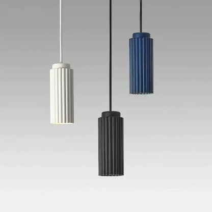 Modern fluted led pendant lights kitchen cylindrical hanging fixture