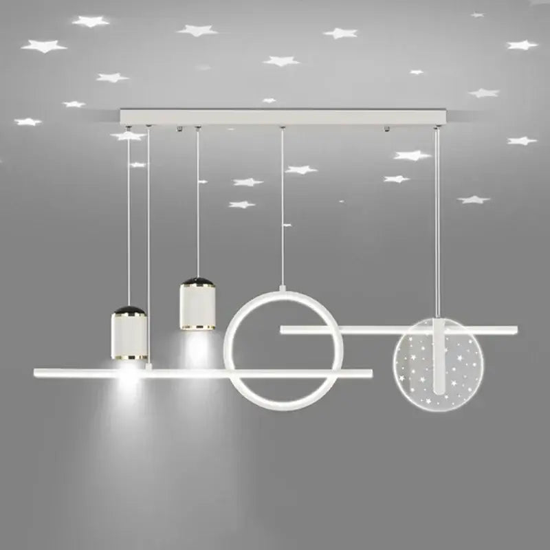 Modern black & gold led pendant lights living room circular fixture