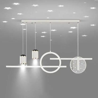 Modern black & gold led pendant lights living room circular fixture
