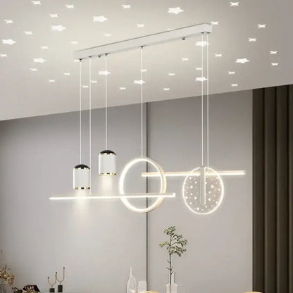 Modern black & gold led pendant lights living room circular fixture