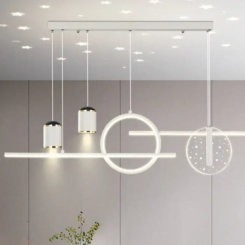 Modern black & gold led pendant lights living room circular fixture