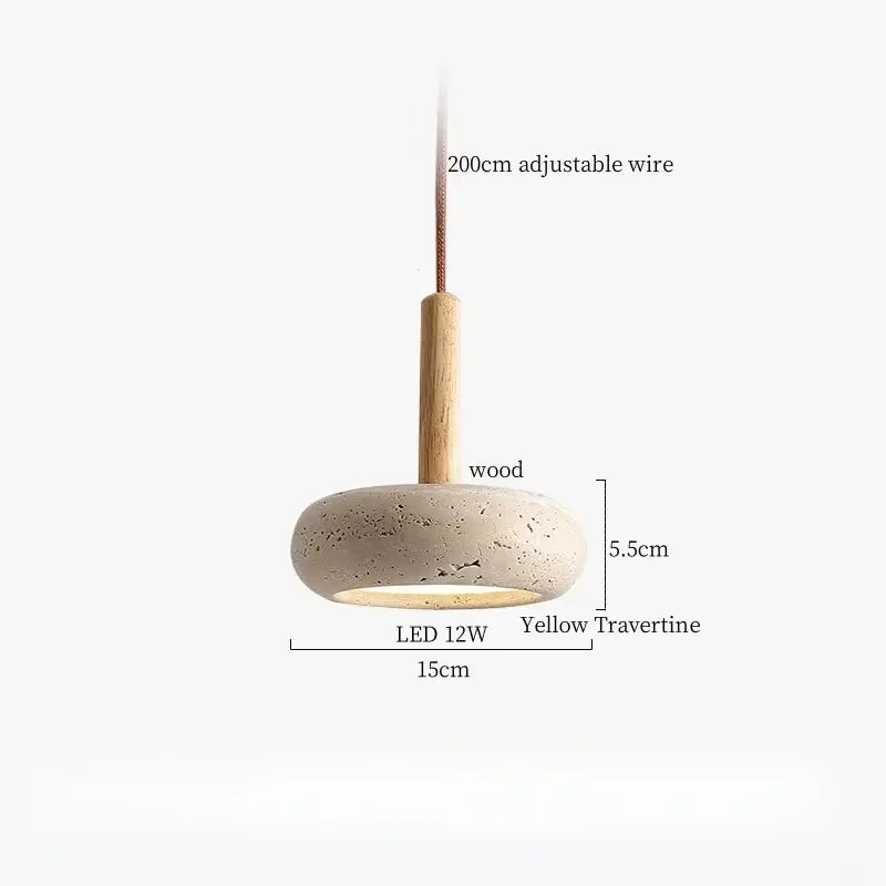 Modern wood and concrete led pendant light kitchen