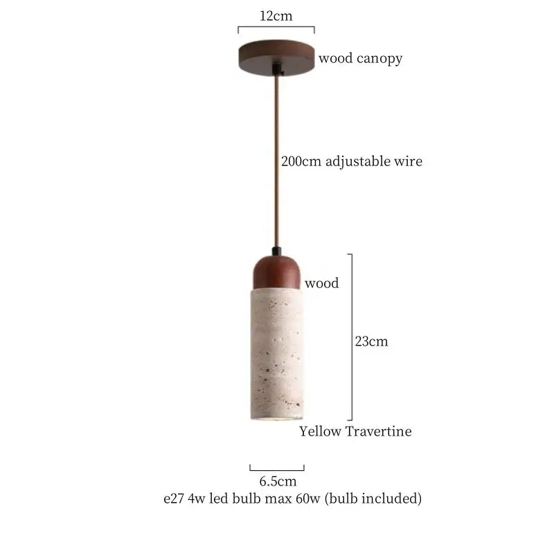 Modern wood and concrete led pendant light kitchen