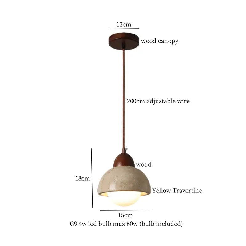 Modern wood and concrete led pendant light kitchen