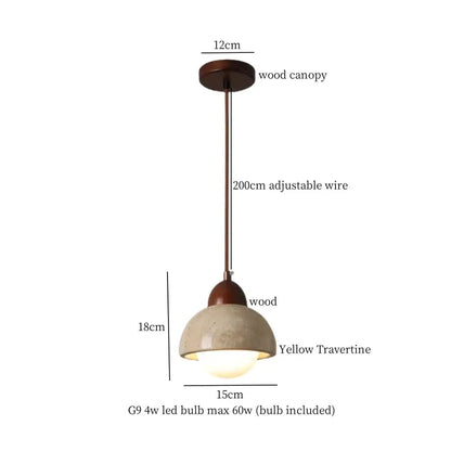 Modern wood and concrete led pendant light kitchen