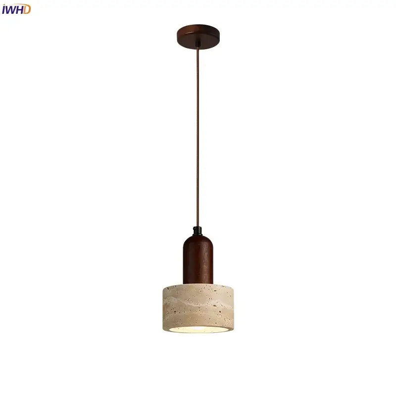 Modern wood and concrete led pendant light kitchen