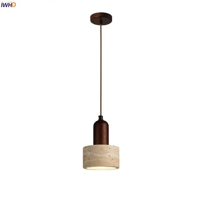 Modern wood and concrete led pendant light kitchen