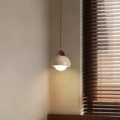 Modern wood and concrete led pendant light kitchen