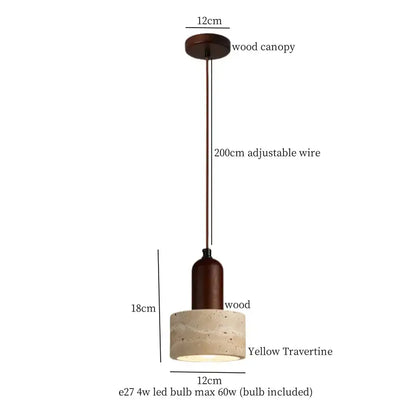 Modern wood and concrete led pendant light kitchen