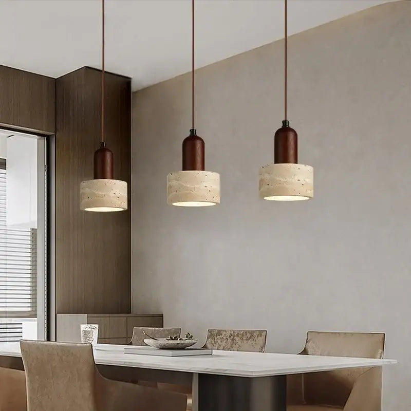 Modern wood and concrete led pendant light kitchen