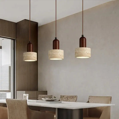 Modern wood and concrete led pendant light kitchen