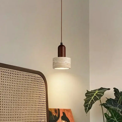 Modern wood and concrete led pendant light kitchen