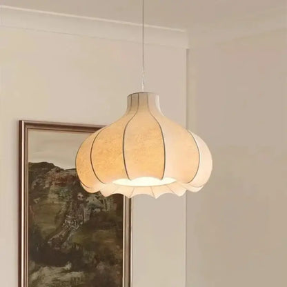 Retro pleated soft white led pendant lights for living room warm glow