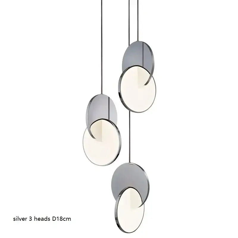 Modern gold led pendant ring light for dining room