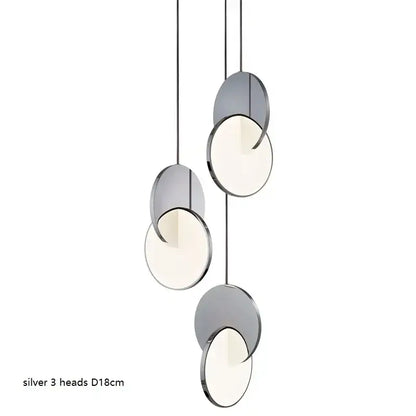 Modern gold led pendant ring light for dining room