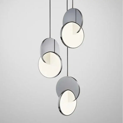 Modern gold led pendant ring light for dining room