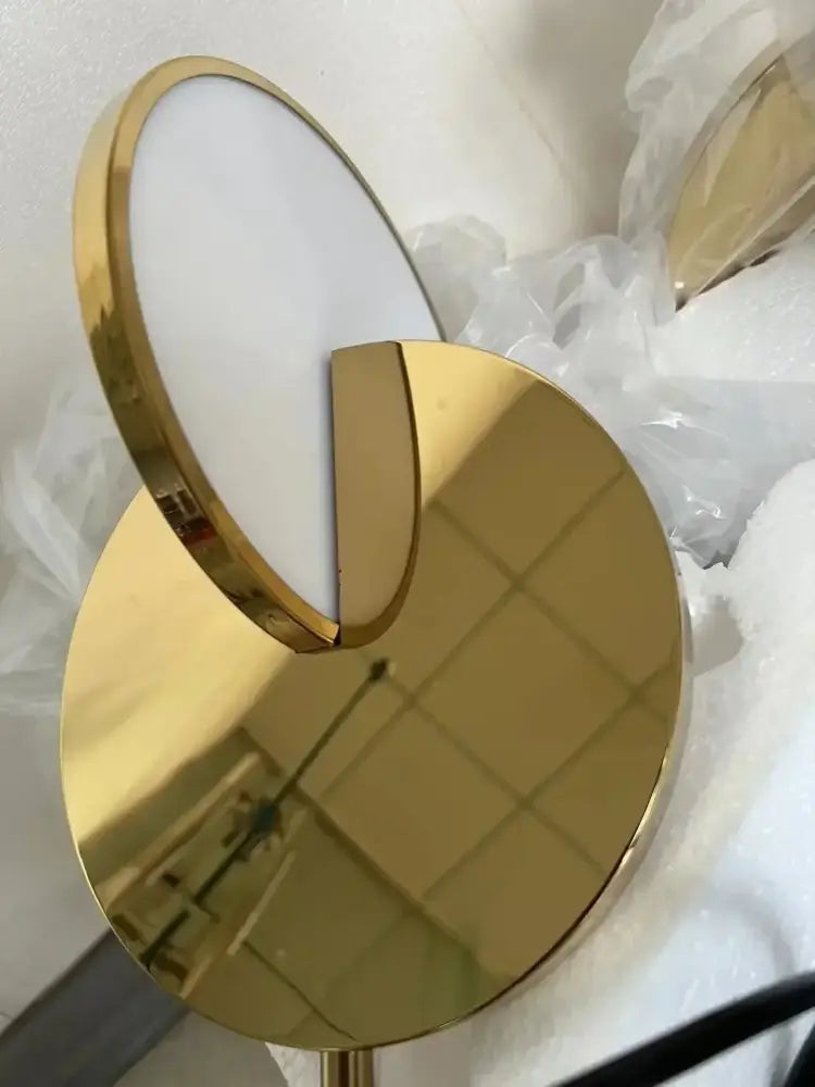 Modern gold led pendant ring light for dining room