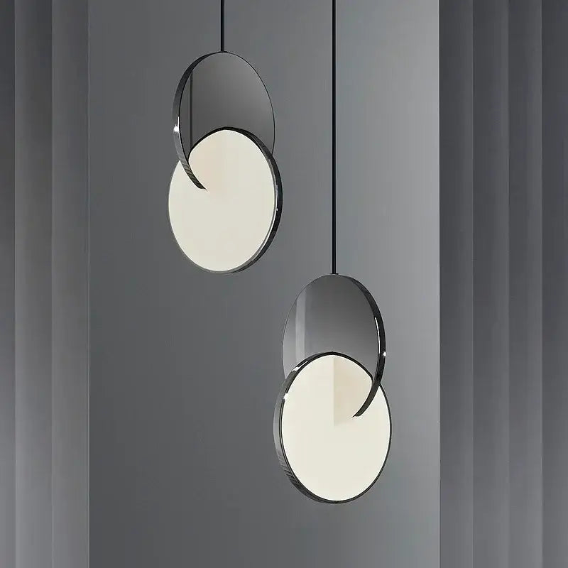 Modern gold led pendant ring light for dining room