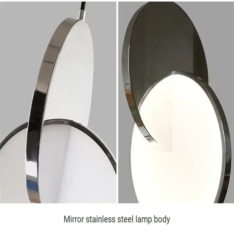 Modern gold led pendant ring light for dining room