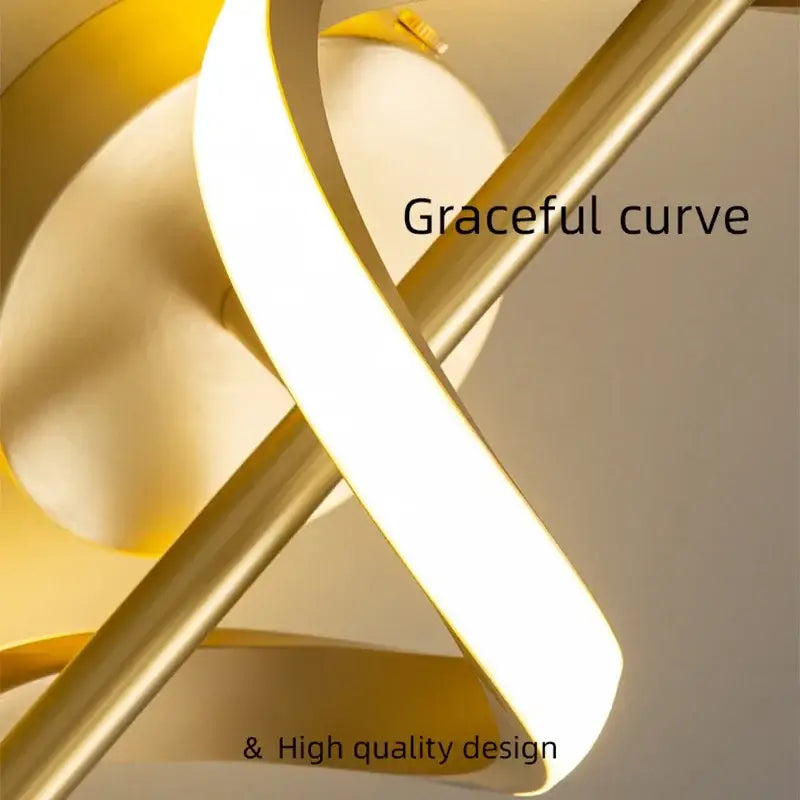 Modern black spiral led wall lamps bedroom warm glow light strip