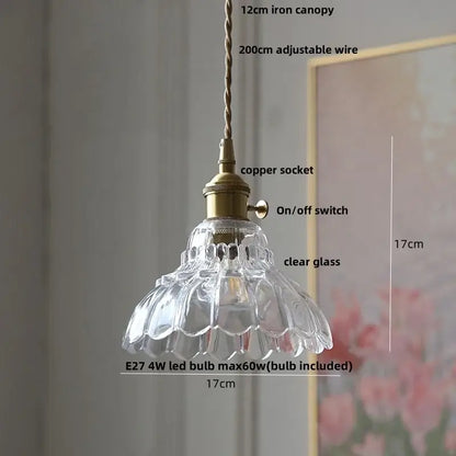 Blue ribbed glass and brass led pendant light for kitchens