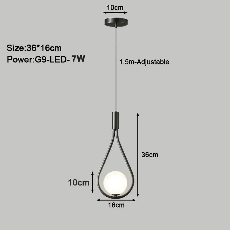 Modern gold teardrop led pendant lights dining room chandelier