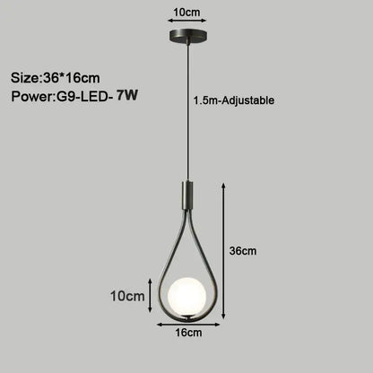 Modern gold teardrop led pendant lights dining room chandelier