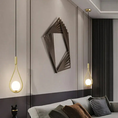 Modern gold teardrop led pendant lights dining room chandelier