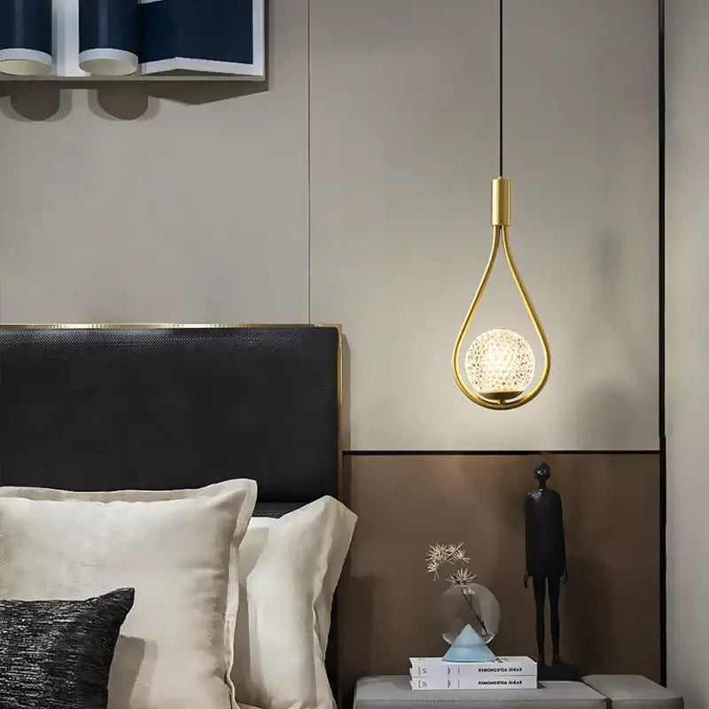 Modern gold teardrop led pendant lights dining room chandelier