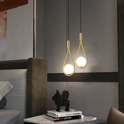 Modern gold teardrop led pendant lights dining room chandelier