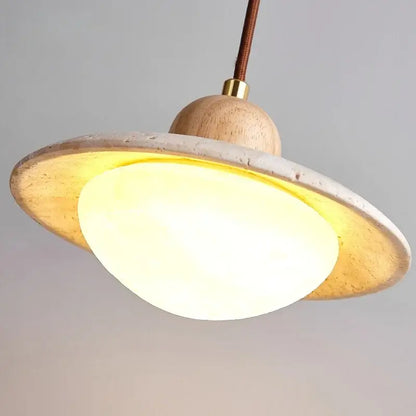 Minimalist bronze and wood led pendant lights bedroom glass lamp